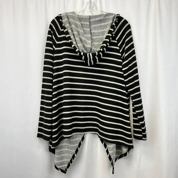 Andree By Unit Womens Multicolor Striped Hooded Open Front Cardigan Sweater Sz S - Picture 4 of 7